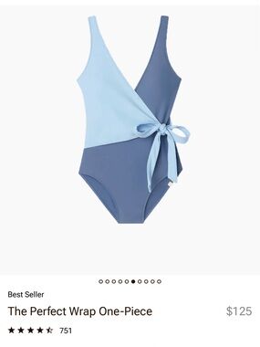 Summersalt Perfect Wrap One-Piece Swimsuit in “Sky & Blue Mountain” Size 2